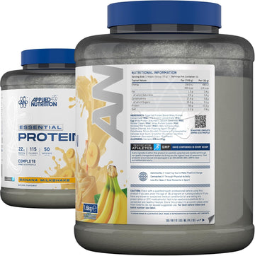 Applied Nutrition Essential Protein 1.6kg, Banana Milkshake, nutritional information and ingredients label