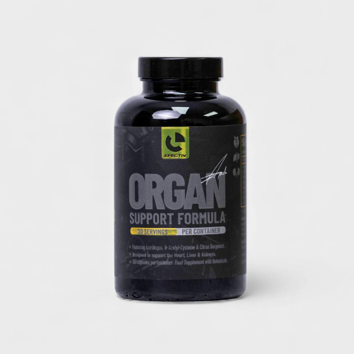 Efectiv Nutrition Organ Support 150 Caps | On-Cycle NAC & Astragalus Formula