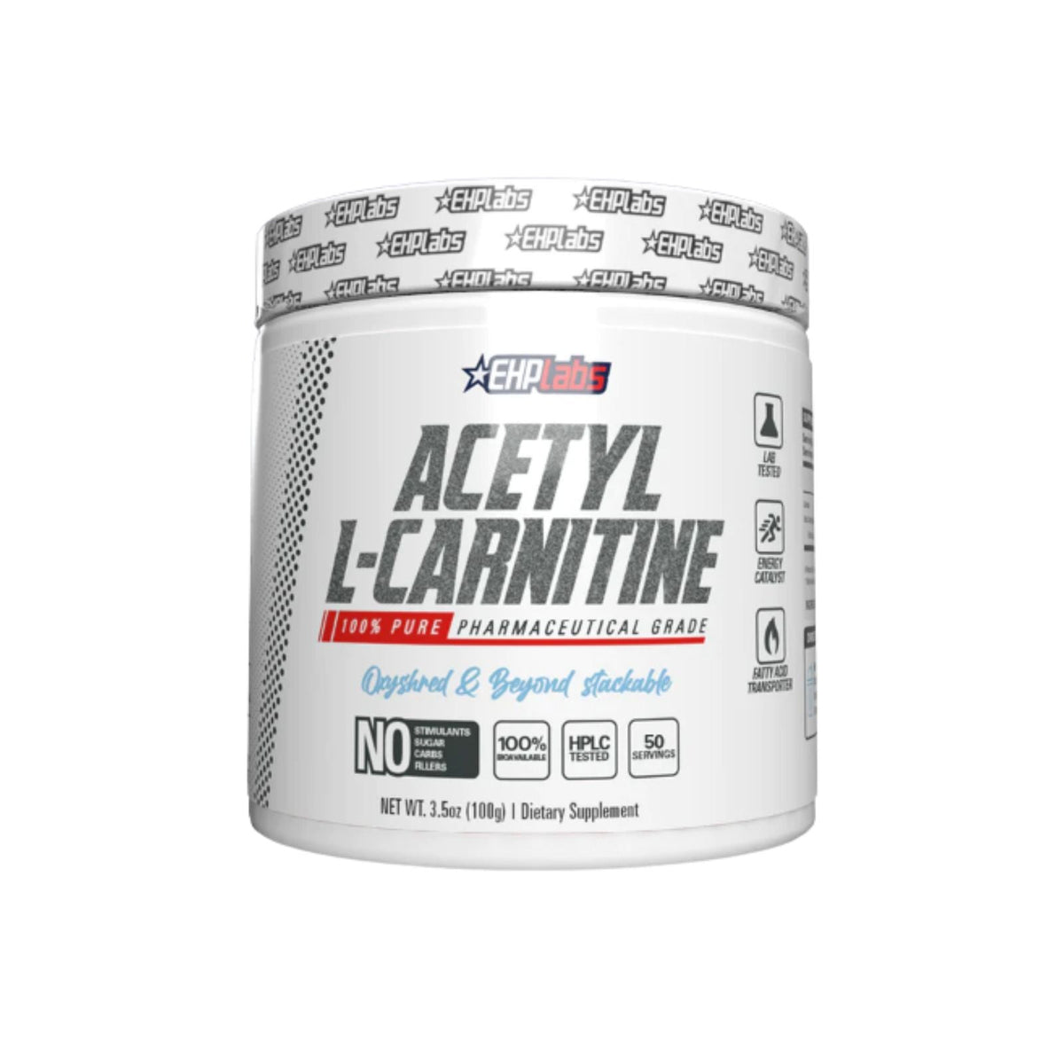 EHP Labs Acetyl L-Carnitine 100g | Pharmaceutical-Grade ALCAR Powder