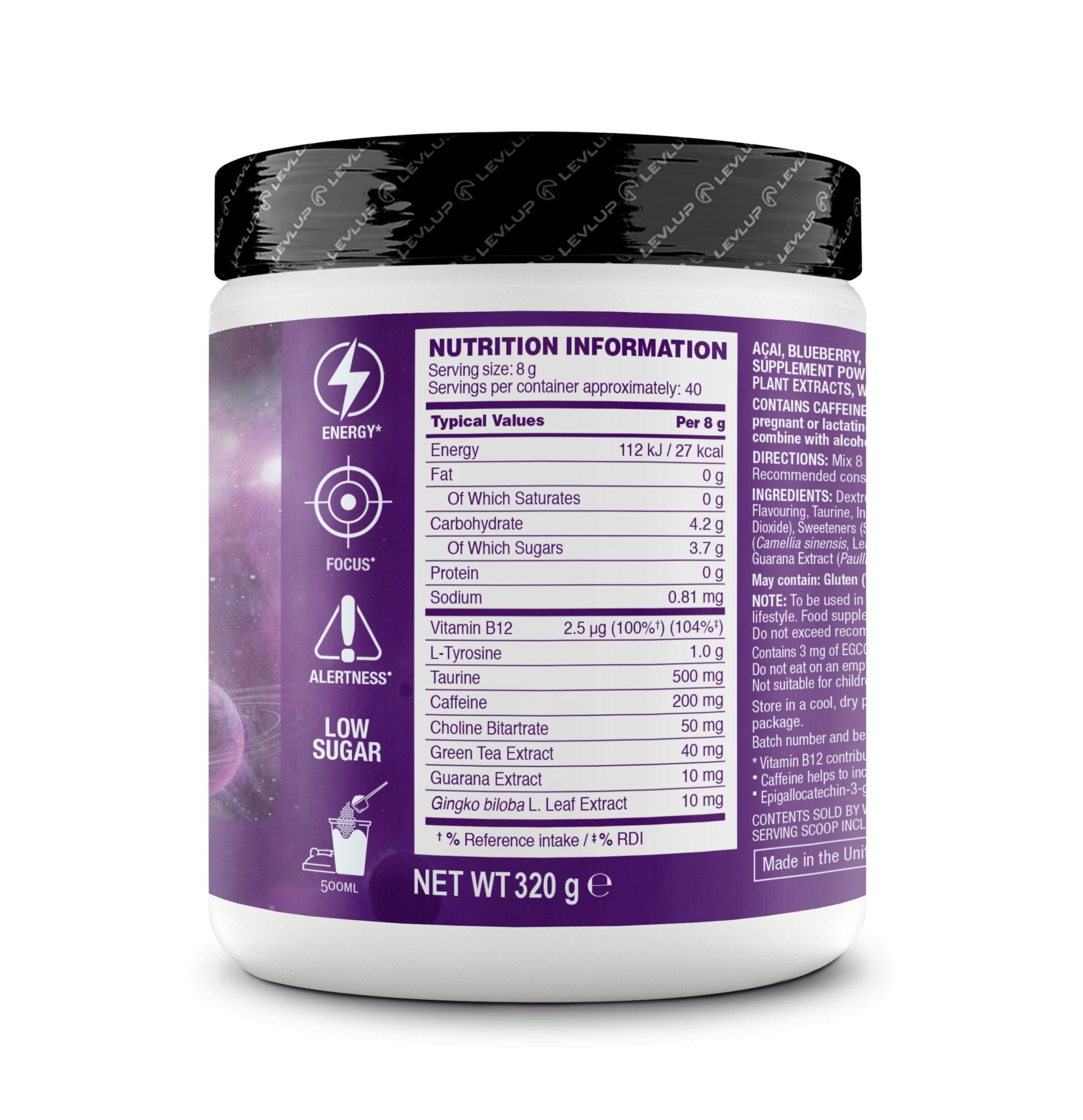 LEVL UP Gaming Booster 320g Galaxy Edition - Discount SupplementsLEVL UP