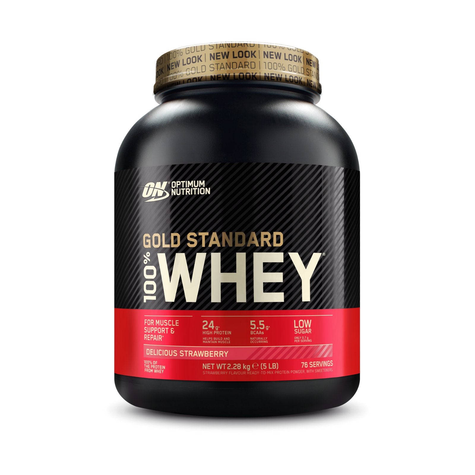 Optimum Nutrition Gold Standard 100% Whey Protein 2.27kg - Discount SupplementsOptimum NutritionStrawberry