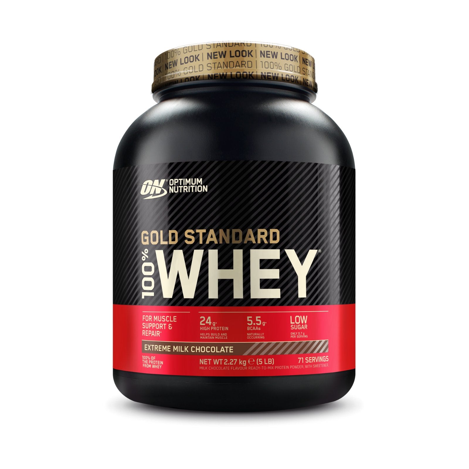 Optimum Nutrition Gold Standard 100% Whey Protein 2.27kg - Discount SupplementsOptimum NutritionExtreme Milk Chocolate