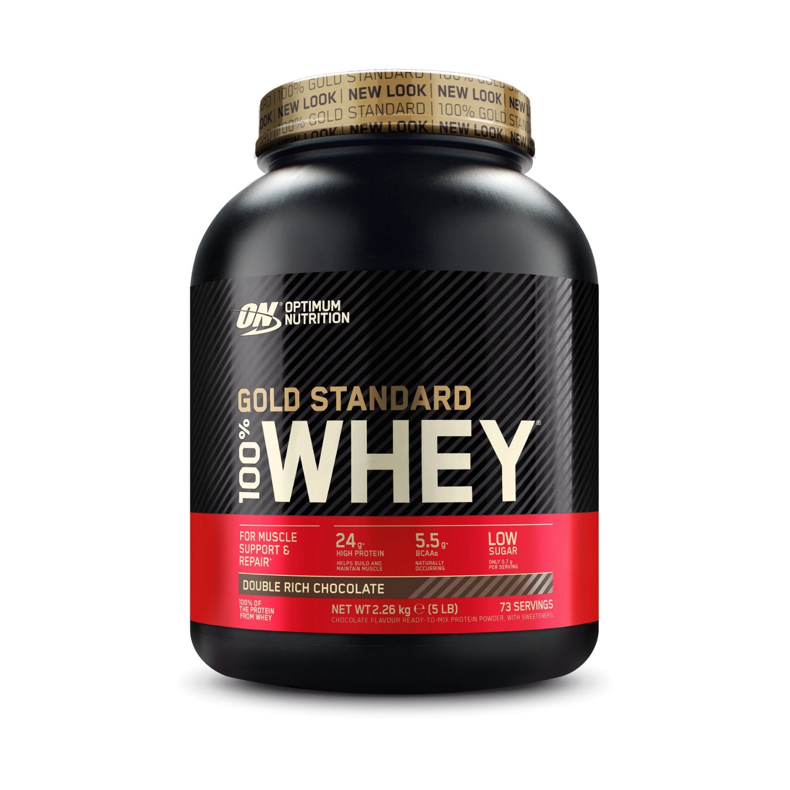 Optimum Nutrition Gold Standard 100% Whey Protein 2.27kg - Discount SupplementsOptimum NutritionDouble Rich Chocolate