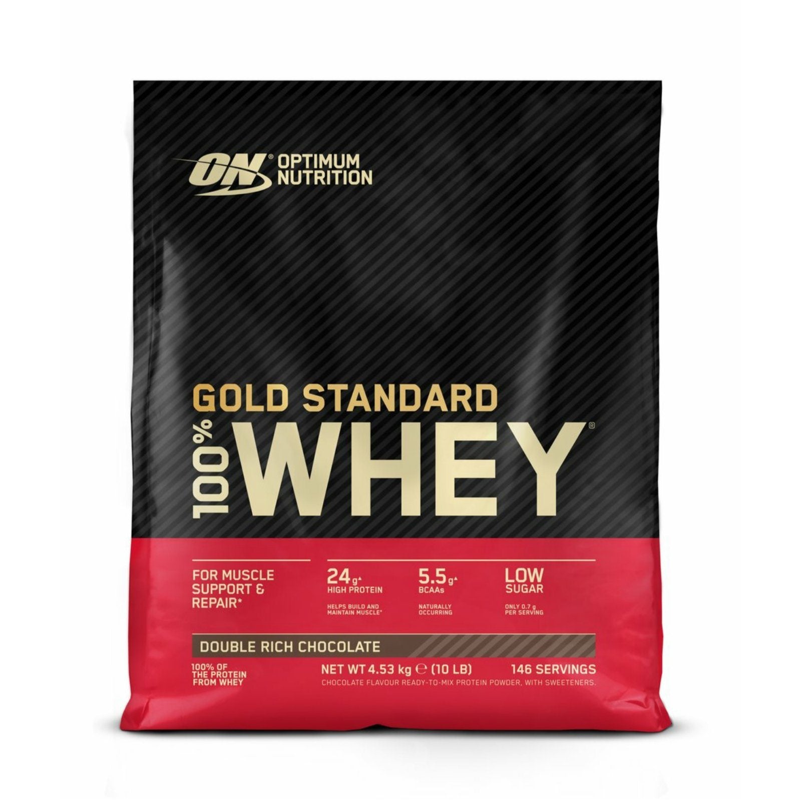 Optimum Nutrition Gold Standard 100% Whey Protein 4.5kg - Discount SupplementsOptimum NutritionDouble Rich Chocolate