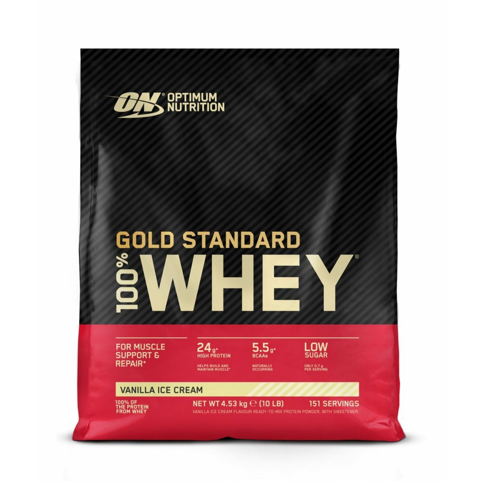 Optimum Nutrition Gold Standard 100% Whey Protein 4.5kg - Discount SupplementsOptimum NutritionVanilla Ice Cream