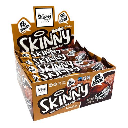 Skinny Food Duo Low Sugar Protein Bar 12 x 60g - Discount SupplementsSkinny Food