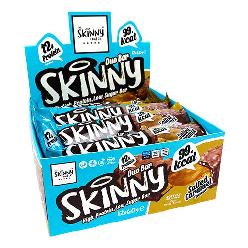 Skinny Food Duo Low Sugar Protein Bar 12 x 60g - Discount SupplementsSkinny Food