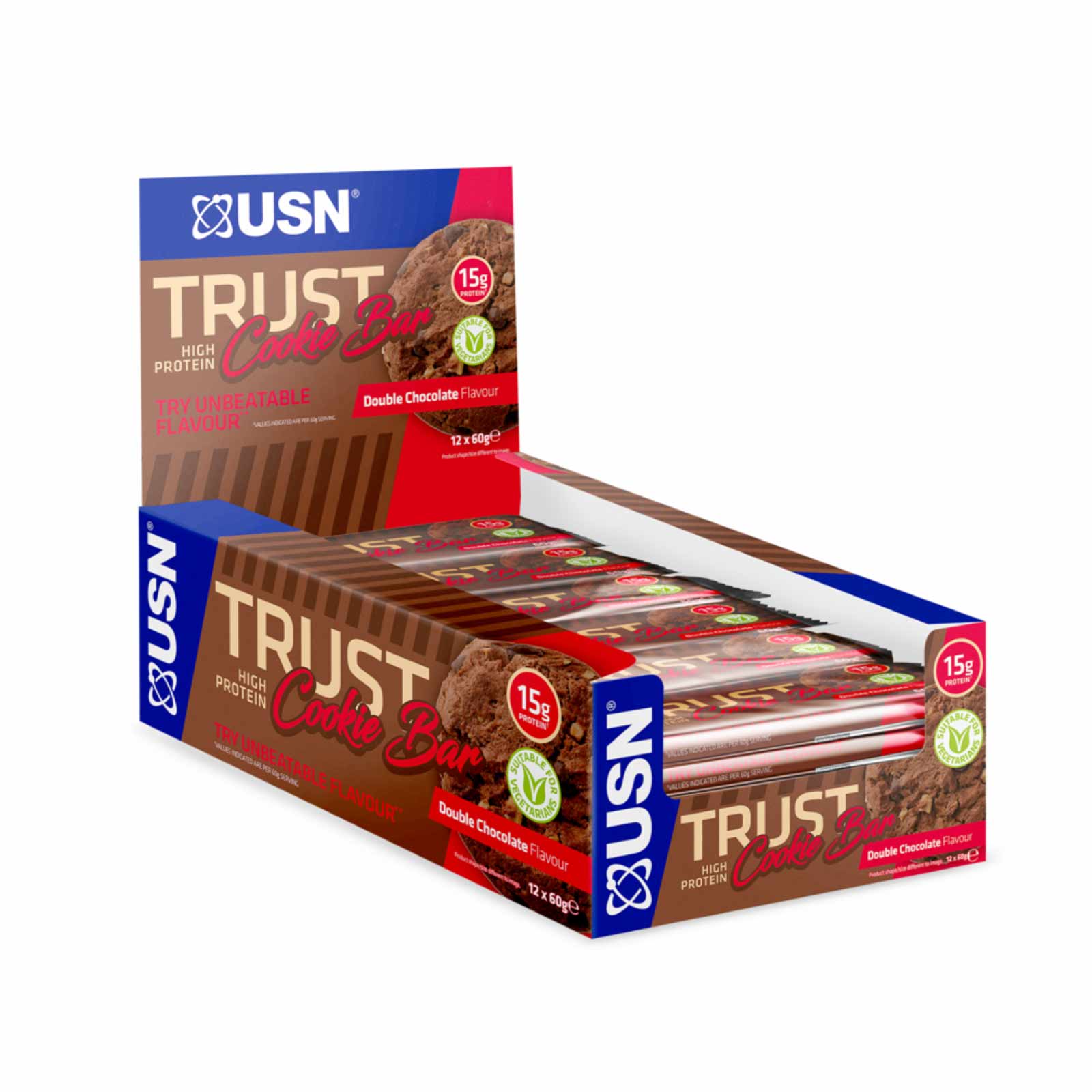 USN Trust Cookie Bar 12 x 60g - Discount SupplementsUSN